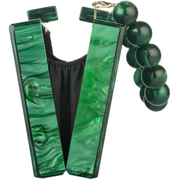 Acrylic Clutch Purses for Women Green2 - Picture 4 of 7